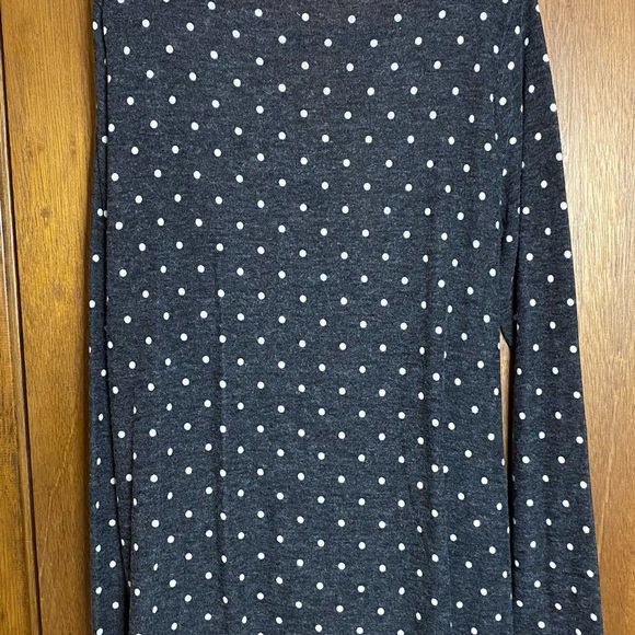 New. Viamor.  Charcoal Grey Polka Dot Key Hole Twist Hem Top.  S M L - Picture 2 of 3